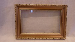 Üvegezett arany - fa képkeret , falc 14,5x23,5 cm