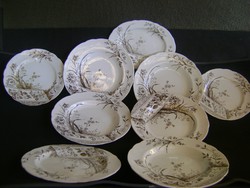 CCA 1850-1898 böl származó majolika tányérok 5 mély +2+2 db nagyméretű