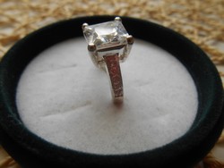 Hatalmas Köves Jelzett Ezüst Gyűrű+ Ajándék Jelzett Ezüst Medál