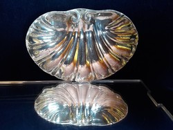 Csodálatos ezüst kagyló alakú tál