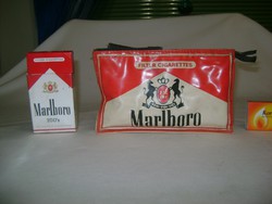 Retro Marlboro-s neszesszer és cigarettás doboz