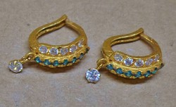Szépen megőrzött antik art deco arany fülbevaló ékszerkövekkel