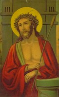 0T595 Régi Jézus portré olajnyomat