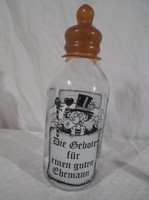 Német likőrös-pálinkás üveg, 21 x 8 cm