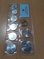 Forgalmi sor 1977  2, 5, 10, 20, 50 Fillér 1, 2, 5, 10 Forint 