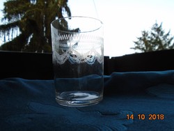 Antik szecessziós  mintával savmaratott pohár-9 cm
