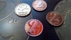 1970 MNK 2 Forint Tükörveret ezüst UV utánveret 999/1000 és 1970,1971,1972 lot 2 Forintos 