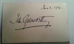 John Galsworthy autogram