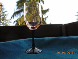 Francia lazac-rózsaszínű pohár fekete talppal-15 cm