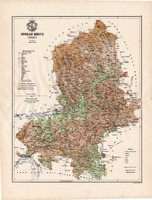 Nógrád megye térkép 1886, vármegye, régi, atlasz, eredeti, Kogutowicz Manó, Gönczy Pál, 43 x 57 cm