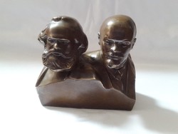 Marx és Lenin bronz