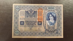 *** 1902-es 1000 korona FÜGGŐLEGES DÖ bélyegzéssel!!   ***