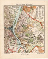 Budapest fő- és székváros térkép 1907, atlasz, Kogutowicz Manó, főváros, Buda, Pest, Duna, régi