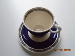 Villeroy&Boch Mettlach Saar SAPHIR mintás kobaltkék kávés/teás csésze alátéttel