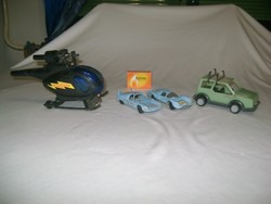 Retro toy cars and helicopter