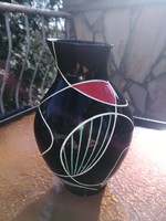 RETRÓ OP-ART MINTÁS ÜVEG VÁZA
