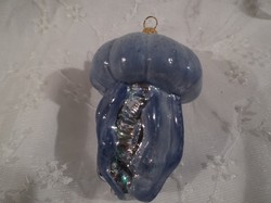 Karácsonyfadísz -  medúza - régi - VASTAG ÜVEG -  NAGY - 9 x 6 x 4 cm hibátlan
