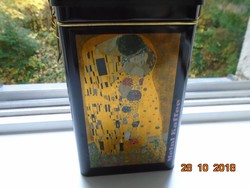 Kávés fém doboz G.Klimt két festményével-a Julius Meinl cég jubileumi kiadása