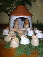 Christmas pottery nativity scene