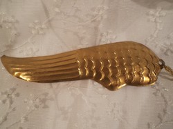Karácsonyfadísz - Angyalszárny -rézlemez - gyöngyfűzött akasztón 32 cm szárny 18 x 6 cm 