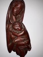 Mária  Jézussal   fa szobor  régi  faragás    kézi   40 cm  8000  ft    