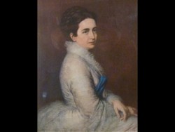 1838 Régi olajnyomat nemes hölgy portré