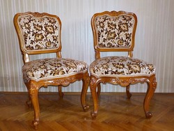 Régi barokk faragott szék párban
