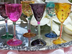 Muránói üveg pálinkás poharak 