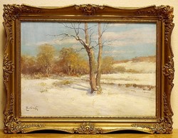 ZORKÓCZY GYULA /1873 - 1932/:Téli tájkép