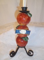 Candle holder - American - old - 26 x 13 cm big apple - top leaf to be painted