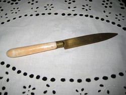 Antique porcelain handle knife with copper cutting part 1pc