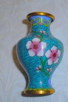 Rekesz (Cloissoné) zománc váza 