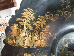 Japán   kézzel festett  lakkfa  asztalközép, kínáló