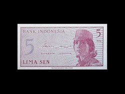 UNC - 5 LIMA SEN - INDONÉZIA    1964!!!