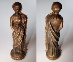 RITKASÁG! Befejezetlen régi bronz női szent figura szobor Szűz Mária szobor vallási dísztárgy