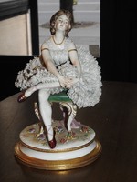 Balett táncos hölgy - Volstadt porcelán 1800-as évek.