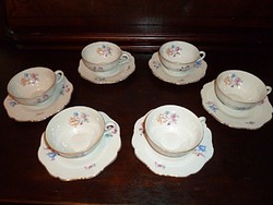Antique tea set in display case