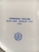 Ritka, Országimázs Herendi tányér - az 1939-es New-York-i Világkiállításra készült