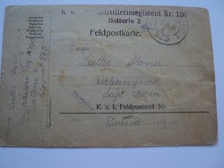 Tábori posta levelezőlap /1918/
