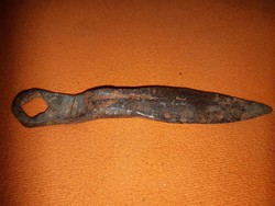 Old forged horseshoe wrench and dam cleaning / horse care horse tool