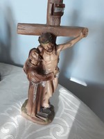 Jézus   keresztre   feszítve   30 cm  szobor  a  szobor  mester  jellel van  8000 ft