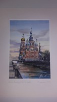Szentpétervár,jelzett akvarell