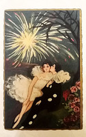 Régi képeslap balerinás üdvözlőlap 1933