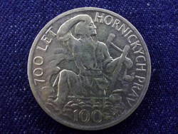 Csehszlovákia Bányászat ezüst emlék 100 korona 1949