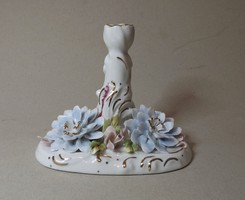Porcelán gyertyatartó virágos 