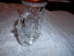 Különleges Tuba alakú bütykös üveg  korsó 
