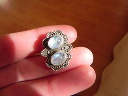 Természetes holdkő gyűrű, 925 ezüsttel 1,85cm