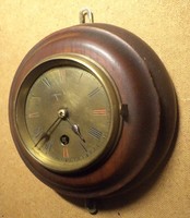Antique Ship mahogany Wall Clock Brass Dial 19th.( purchase request for Sarah !)