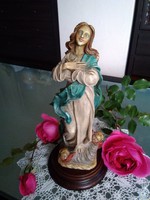 Terrakotta vagy Fajansz nagyon régi Mária szobor angyalokkal!