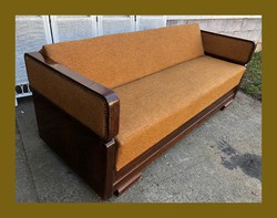 Különleges Art deco kanapé,szófa,3 opcióban dönthető támlával,ágyneműtartós,nyitható